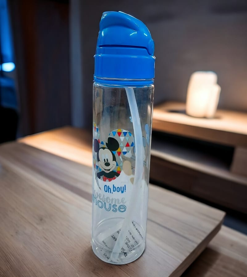 Baby Sipper Water Bottle With Straw Sippy Cup Mickey Mouse Theme (Pack of 1, Blue) view 4